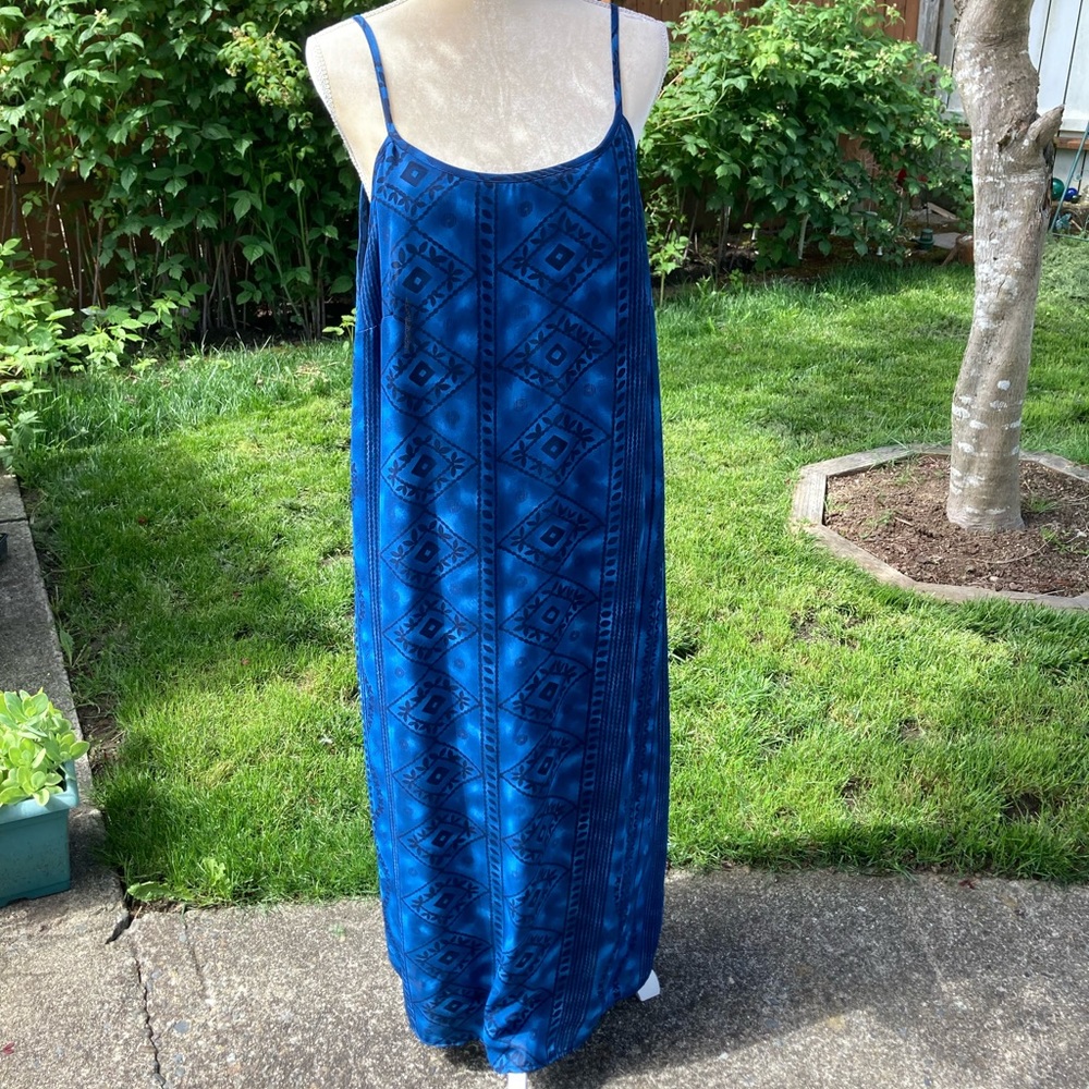 Vintage blue summer maxi dress